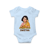 Palani Murugan Baby Blessings – Personalised Kids Romper - BABY BLUE - New Born (Chest 14")