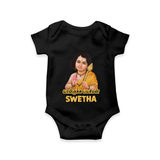 Palani Murugan Baby Blessings – Personalised Kids Romper - BLACK - New Born (Chest 14")