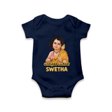 Palani Murugan Baby Blessings – Personalised Kids Romper - NAVY BLUE - New Born (Chest 14")