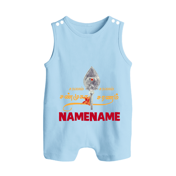 Sarvamum Sarvam Muruga – Personalised Kids Romper Suit - BABY BLUE - 0 - 5 Months Old (Chest 18")