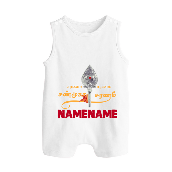 Sarvamum Sarvam Muruga – Personalised Kids Romper Suit - WHITE - 0 - 5 Months Old (Chest 18")