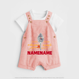 Sarvamum Sarvam Muruga – Personalised Kids Dungaree - PEACH - 0 - 5 Months Old (Chest 18")