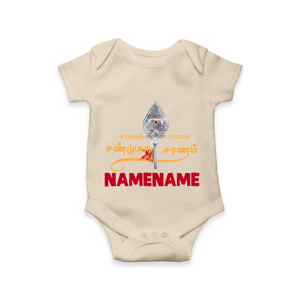 Sarvamum Sarvam Muruga – Personalised Kids Romper - IVORY - New Born (Chest 14")