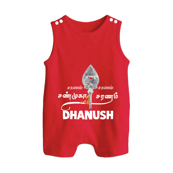 Sarvamum Sarvam Muruga – Personalised Kids Romper Suit - RED - 0 - 5 Months Old (Chest 18")