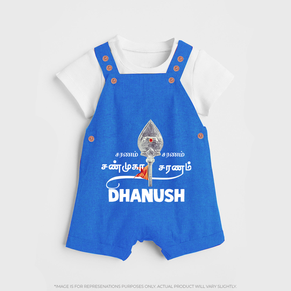 Sarvamum Sarvam Muruga – Personalised Kids Dungaree - COBALT BLUE - 0 - 5 Months Old (Chest 18")
