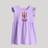 Aarupadai Veedu Murugan – Name Personalised Kids Baby Frock - LILAC - 0 - 3 Months Old (Chest 17")