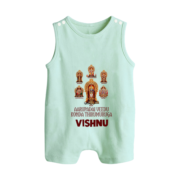 Aarupadai Veedu Murugan – Name Personalised Kids Romper Suit - MINT GREEN - 0 - 5 Months Old (Chest 18")