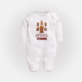 Aarupadai Veedu Murugan – Name Personalised Kids Fullbody Suit - WHITE - New Born (Chest 7.5")