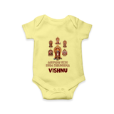 Aarupadai Veedu Murugan – Name Personalised Kids Romper - PASTEL YELLOW - New Born (Chest 14")