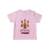 Aarupadai Veedu Murugan – Name Personalised Kids T-Shirt - BABY PINK - 0-5 Months Old (Chest 17")