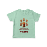 Aarupadai Veedu Murugan – Name Personalised Kids T-Shirt - MINT GREEN - 0-5 Months Old (Chest 17")