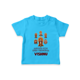 Aarupadai Veedu Murugan – Name Personalised Kids T-Shirt - SKY BLUE - 0-5 Months Old (Chest 17")