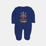 Aarupadai Veedu Murugan – Name Personalised Kids Fullbody Suit - NAVY BLUE - New Born (Chest 7.5")