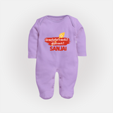 Veeravel! – Name Personalised Kids Fullbody Suit - LILAC - New Born (Chest 7.5")
