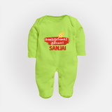 Veeravel! – Name Personalised Kids Fullbody Suit - LIME GREEN - New Born (Chest 7.5")