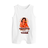 Kandhanukku Arohara – Murugan Blessings Personalised Kids Romper Suit - WHITE - 0 - 5 Months Old (Chest 18")