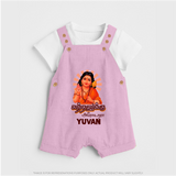 Kandhanukku Arohara – Murugan Blessings Personalised Kids Dungaree - BABY PINK - 0 - 5 Months Old (Chest 18")