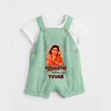 Kandhanukku Arohara – Murugan Blessings Personalised Kids Dungaree - MINT GREEN - 0 - 5 Months Old (Chest 18")