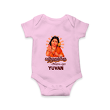 Kandhanukku Arohara – Murugan Blessings Personalised Kids Romper - BABY PINK - New Born (Chest 14")