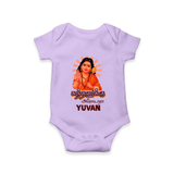 Kandhanukku Arohara – Murugan Blessings Personalised Kids Romper - LILAC - New Born (Chest 14")