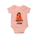 Kandhanukku Arohara – Murugan Blessings Personalised Kids Romper - PEACH - New Born (Chest 14")