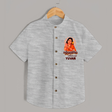 Kandhanukku Arohara – Murugan Blessings Personalised Kids Shirt - GREY - 0 - 6 Months Old (Chest 23")