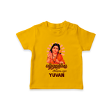Kandhanukku Arohara – Murugan Blessings Personalised Kids T-Shirt - CHROME YELLOW - 0-5 Months Old (Chest 17")