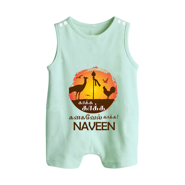 Kaakka Kaakka Kanavel Kaakka – Name Personalised Kids Romper Suit - MINT GREEN - 0 - 5 Months Old (Chest 18")