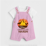 Kaakka Kaakka Kanavel Kaakka – Name Personalised Kids Dungaree - BABY PINK - 0 - 5 Months Old (Chest 18")