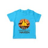 Kaakka Kaakka Kanavel Kaakka – Name Personalised Kids T-Shirt - SKY BLUE - 0-5 Months Old (Chest 17")