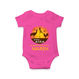Kaakka Kaakka Kanavel Kaakka – Name Personalised Kids Romper - HOT PINK - New Born (Chest 14")