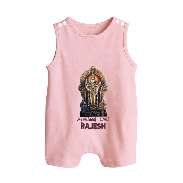 Saravanan Paada – Murugan Devotional Personalised Kids Romper Suit - BABY PINK - 0 - 5 Months Old (Chest 18")