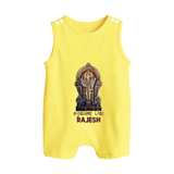 Saravanan Paada – Murugan Devotional Personalised Kids Romper Suit - PASTEL YELLOW - 0 - 5 Months Old (Chest 18")