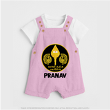 Yamarukka Bayamen – Vel Murugan Personalised Kids Dungaree - BABY PINK - 0 - 5 Months Old (Chest 18")