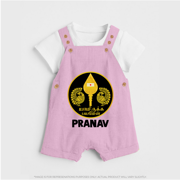 Yamarukka Bayamen – Vel Murugan Personalised Kids Dungaree - BABY PINK - 0 - 5 Months Old (Chest 18")