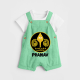Yamarukka Bayamen – Vel Murugan Personalised Kids Dungaree - GREEN - 0 - 5 Months Old (Chest 18")