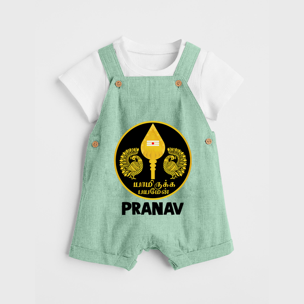Yamarukka Bayamen – Vel Murugan Personalised Kids Dungaree - MINT GREEN - 0 - 5 Months Old (Chest 18")