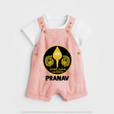 Yamarukka Bayamen – Vel Murugan Personalised Kids Dungaree - PEACH - 0 - 5 Months Old (Chest 18")