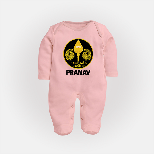 Yamarukka Bayamen – Vel Murugan Personalised Kids Fullbody Suit - BABY PINK - New Born (Chest 7.5")