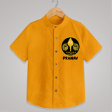 Yamarukka Bayamen – Vel Murugan Personalised Kids Shirt - CHROME YELLOW - 0 - 6 Months Old (Chest 23")