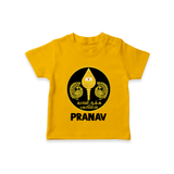 Yamarukka Bayamen – Vel Murugan Personalised Kids T-Shirt - CHROME YELLOW - 0-5 Months Old (Chest 17")