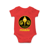 Yamarukka Bayamen – Vel Murugan Personalised Kids Romper - RED - New Born (Chest 14")