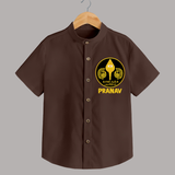 Yamarukka Bayamen – Vel Murugan Personalised Kids Shirt - CHOCOLATE BROWN - 0 - 6 Months Old (Chest 23")