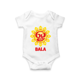 Om Murugan Vel Symbol – Name Personalised Kids Romper - WHITE - New Born (Chest 14")