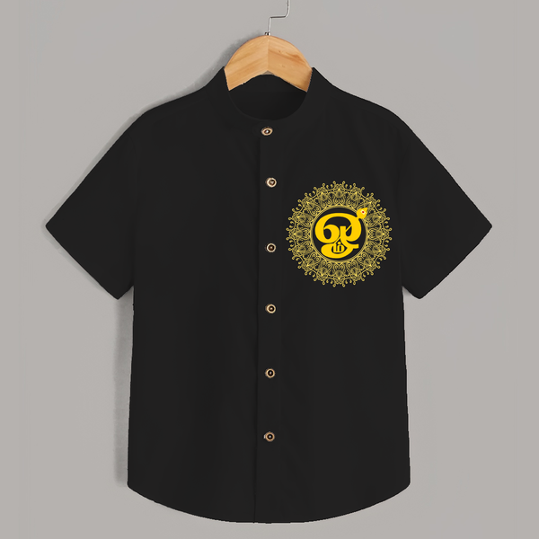 "OmÕs Blessings, The Spirit of Thaipusam - Special Shirt for Adults" - BLACK - S (Chest 20")