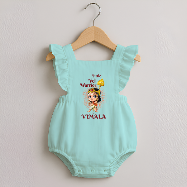 Little Vel Warrior Romper Frock | Personalized Baby Romper Frock for Lord Murugan - MINT GREEN - 0 - 3 Months Old (Chest 19")