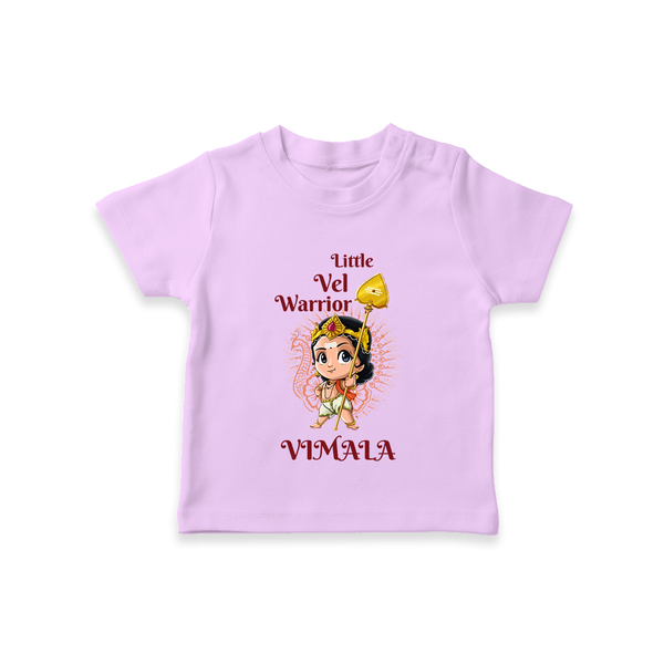 Little Vel Warrior T-Shirt | Personalized Baby T-Shirt for Lord Murugan - LILAC - 0-5 Months Old (Chest 17")