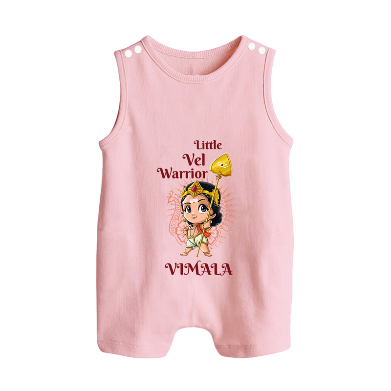 Little Vel Warrior - Customized Romper Suit For Babies With Name - BABY PINK - 0 - 5 Months Old (Chest 18")