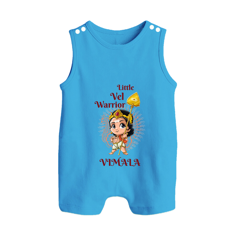 Little Vel Warrior - Customized Romper Suit For Babies With Name - ROYAL BLUE - 0 - 5 Months Old (Chest 18")