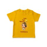 Little Vel Warrior - Customized T-Shirt For Kids With Name - CHROME YELLOW - 0-5 Months Old (Chest 17")